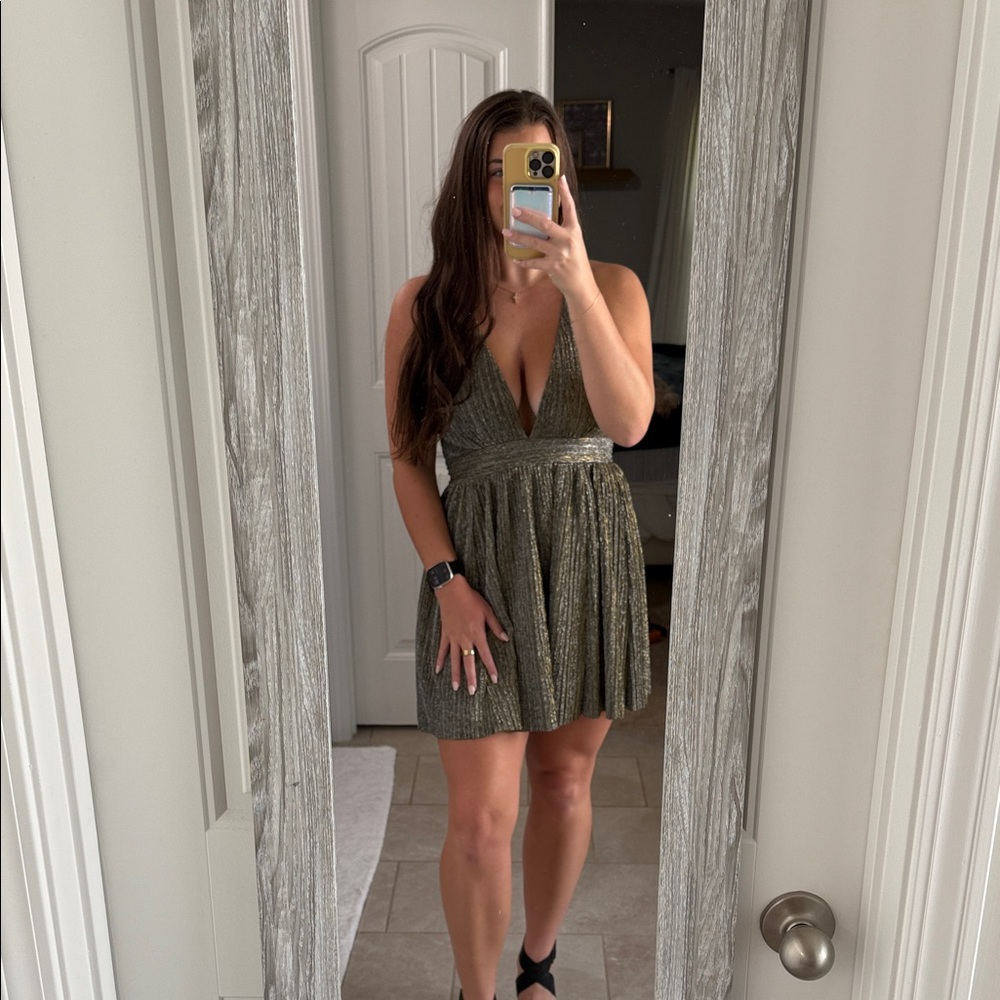 Chic Metallic Mini Dress